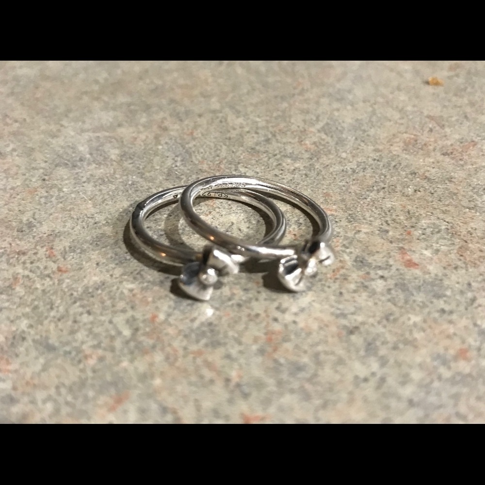 Sterling Silver Stackable Bow Rings. - image 1